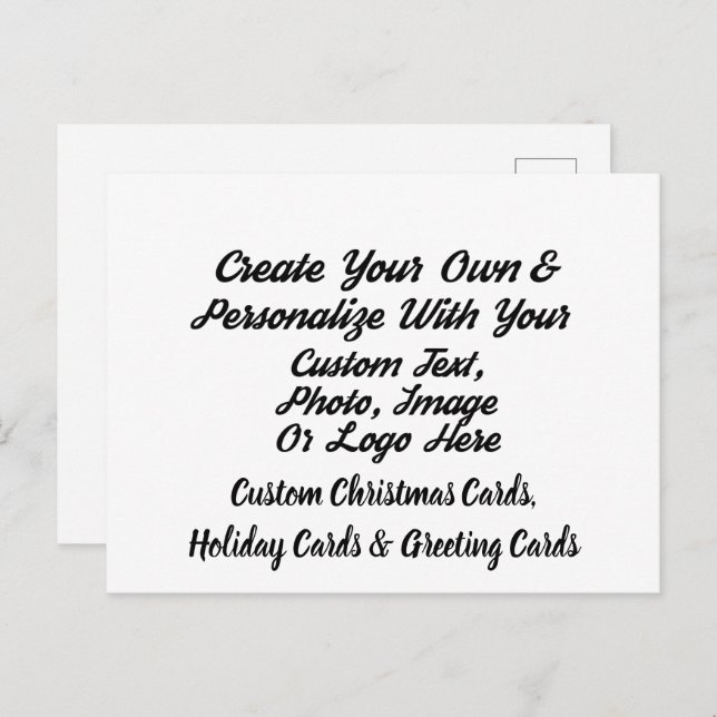 Create Your Own Personalized Custom Christmas Card (Front/Back)