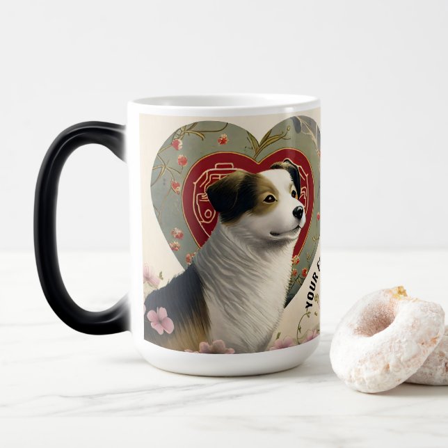 Create Your Own Personalized Custom Pet Photo Text Magic Mug (With Donut)
