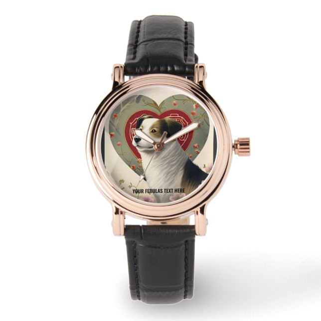 Create Your Own Personalized Custom Pet Photo Text Watch (Front)