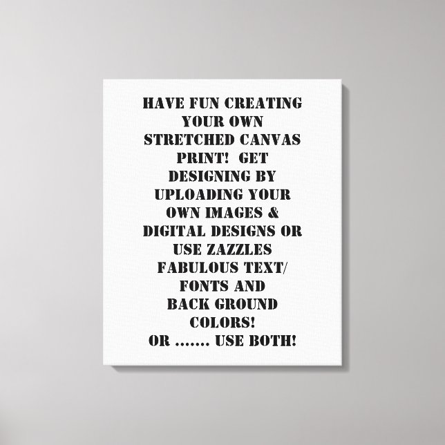 Create Your Own Personalized Customized  Canvas Print (Front)