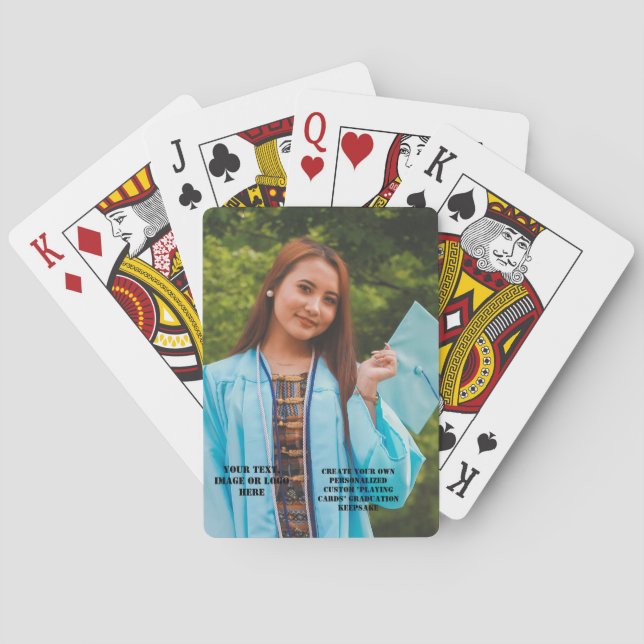 Create Your Own Personalized Graduation Keepsake Playing Cards (Back)