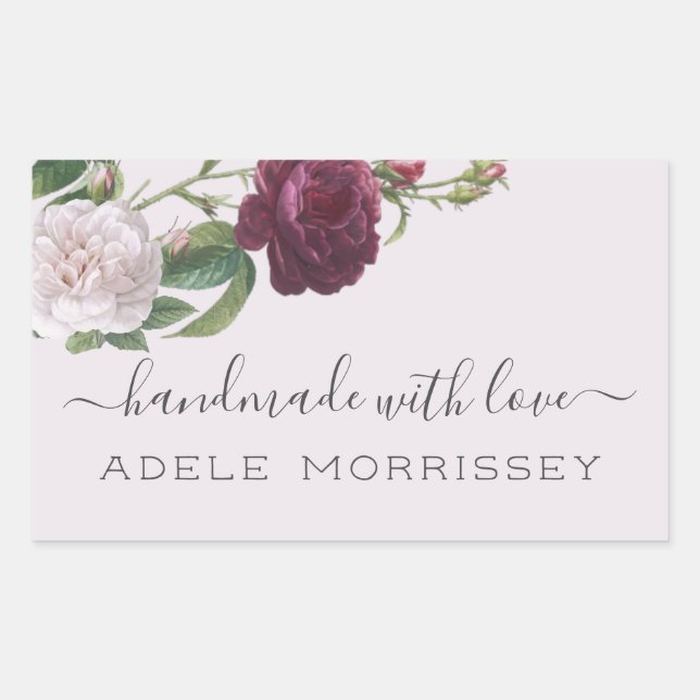 Create Your Own Personalized Handmade Floral Sticker (Front)