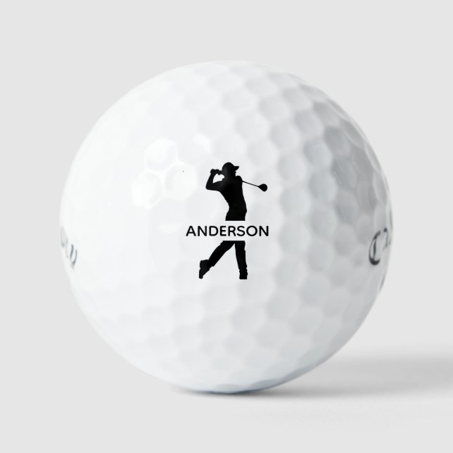 Create Your Own Personalized Modern Monogram Name  Golf Balls (Front)