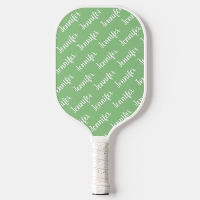 Create Your Own Personalized Name Green Pickleball Pickleball Paddle (Front)