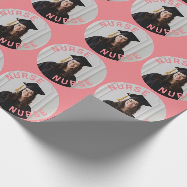 create your own personalized nurse graduate photo wrapping paper (Corner)