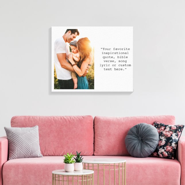 Create Your Own Personalized Photo and Quote Canvas Print (Insitu(LivingRoom))