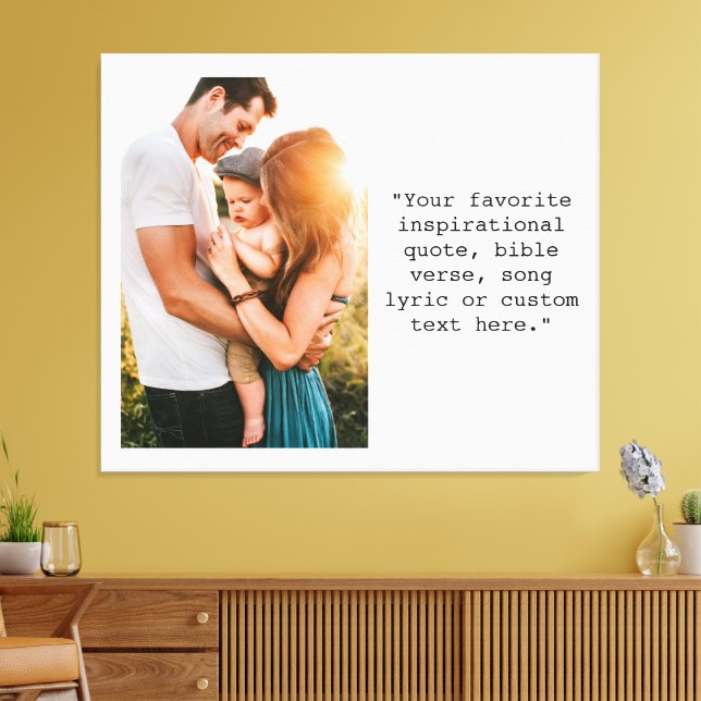 Create Your Own Personalized Photo and Quote Canvas Print (Insitu(LivingRoom))