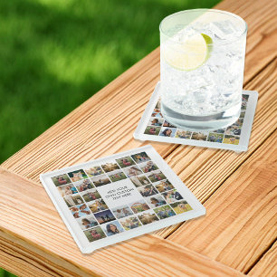 Create Your Own Personalized Photo Collage Glass Coaster