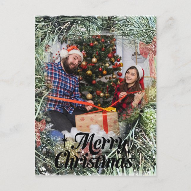 Create Your Own Personalized Photo Merry Christmas Postcard (Front)