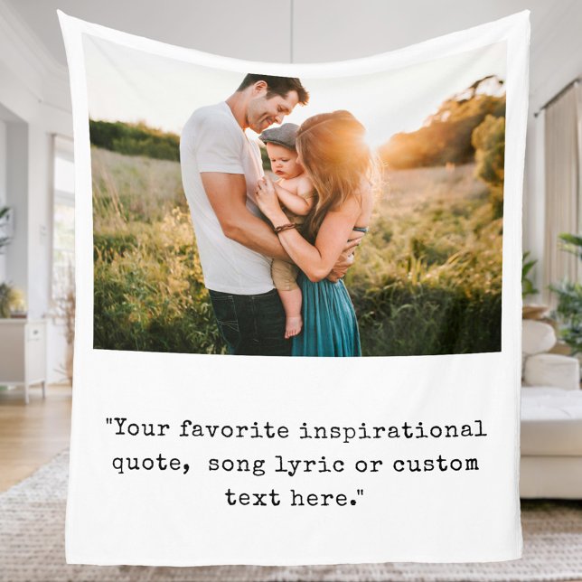 Create Your Own Personalized Photo Quote Fleece Blanket (Creator Uploaded)
