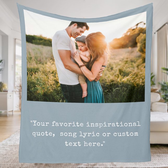Create Your Own Personalized Photo Quote Fleece Blanket (Creator Uploaded)