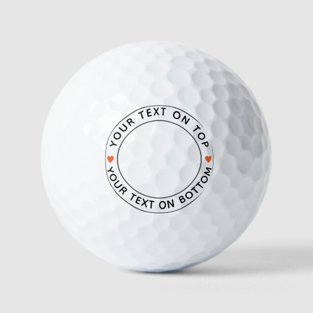 Create Your Own Personalized Photo Simple Text Golf Balls (Front)