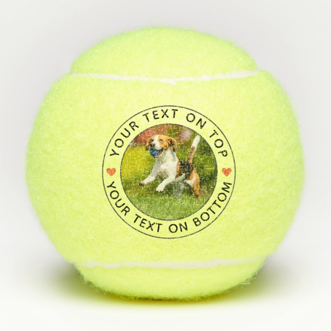 Create Your Own Personalized Photo Simple Text Tennis Balls (Front)