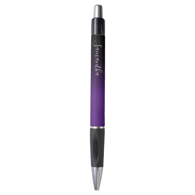 Create Your Own Personalized Purple Black Ombre Pen (Front Vertical)