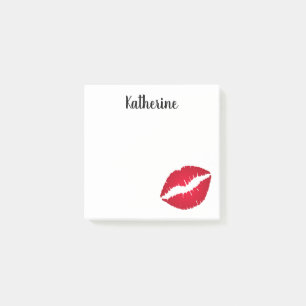 Create Your Own Personalized Red Kiss Print Post-it Notes