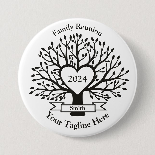 Create Your Own Personalized Reunion Buttons! 3 Inch Round Button (Front)