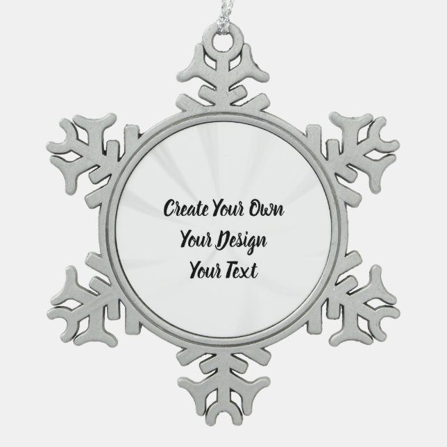 Create Your Own Personalized Snowflake Pewter Christmas Ornament (Front)