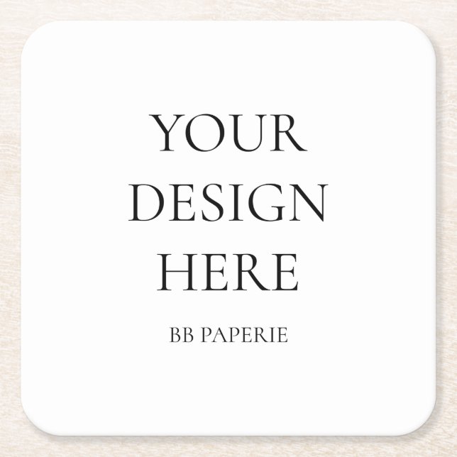 Create Your Own Personalized Square Paper Coaster (Front)