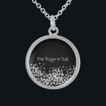 Create Your Own Personalized Sterling Silver Necklace<br><div class="desc">Glitter on black background Create your own custom arts, crafts and scrapbooking supplies including stickers, labels, ribbon and more! Use the existing image shown on this product or replace with one of your own. Add your own text and choose your favourite fonts and colours to customize this item exactly the...</div>