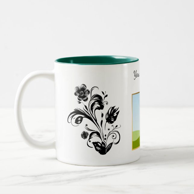 Create Your Own personalized Template Text  Two-Tone Coffee Mug (Left)