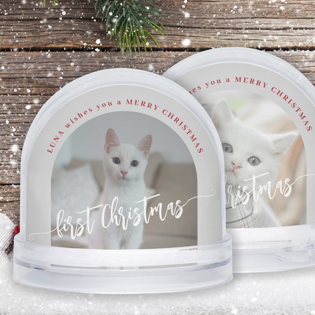 Create your own pet 2 photos Merry Christmas Snowglobe (Creator Uploaded)