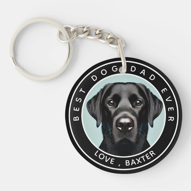 Create Your Own Pet Dog Photo Personalized Keychain (Front)
