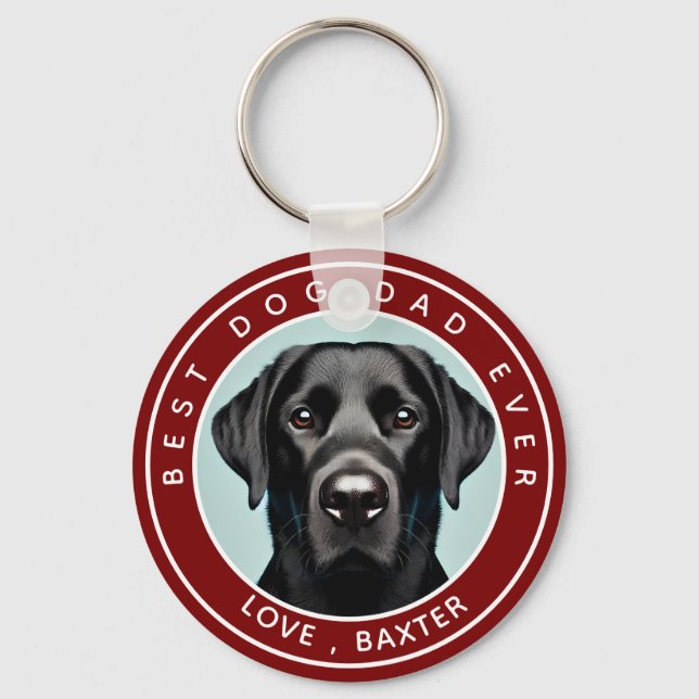 Create Your Own Pet Dog Photo Personalized Keychain (Front)