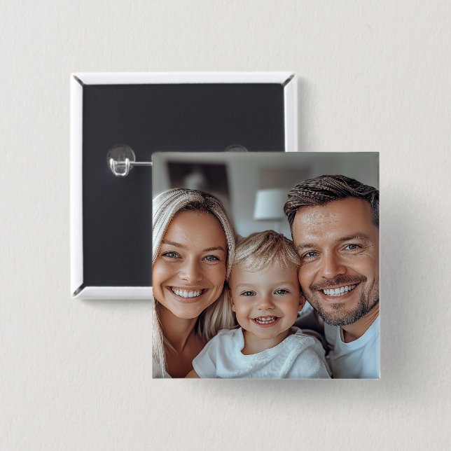 Create Your Own Photo 2 Inch Square Button (Front & Back)