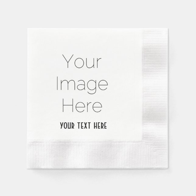 create your own photo and text custom party paper napkin (Front)