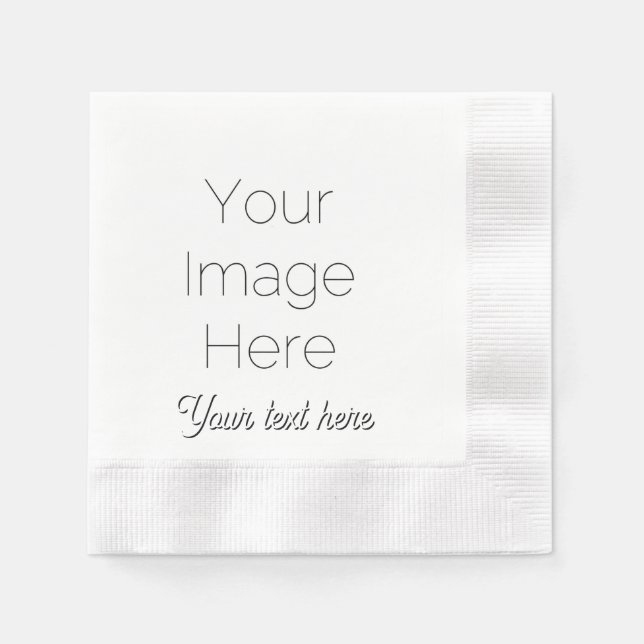 create your own photo and text custom party paper napkin (Front)