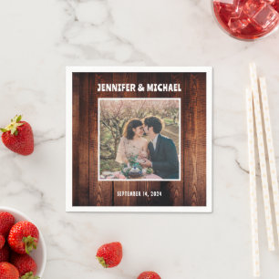 Create your own photo bride and groom wedding napkin