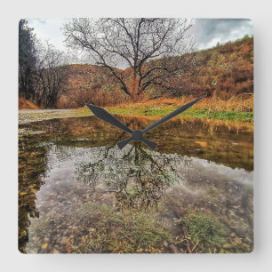 Create your own photo clock, template, simple square wall clock