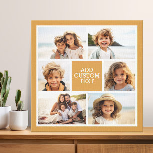 Create Your Own Photo Collage - 6 photos Monogram Canvas Print