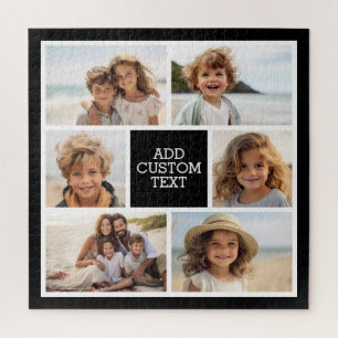 Create Your Own Photo Collage - 6 photos Monogram Jigsaw Puzzle