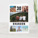 Create Your Own Photo Collage Birthday Card<br><div class="desc">Create your own Happy Birthday card featuring a modern photo collage ,  their age and name. All colors and text can be personalized.</div>