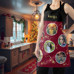 Create your own photo collage Christmas monogram Apron<br><div class="desc">Create your own photo collage Christmas apron.
You can add your own photos and name to personalize and create a very unique and personal apron.</div>