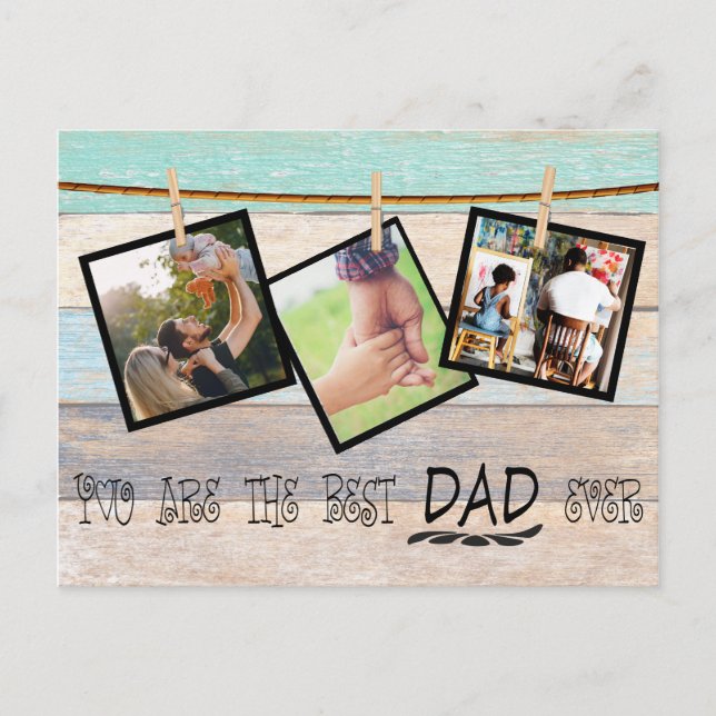 Create Your Own Photo Collage.Father's Day Postcard (Front)