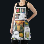 Create your own photo collage garden apron<br><div class="desc">Create your own family and flowers photo collage, watercolor leaves apron
You can personalize it and add your most beautiful photos, monogram and text.
Beautiful garden & florist apron, best apron for every gardening lover.</div>