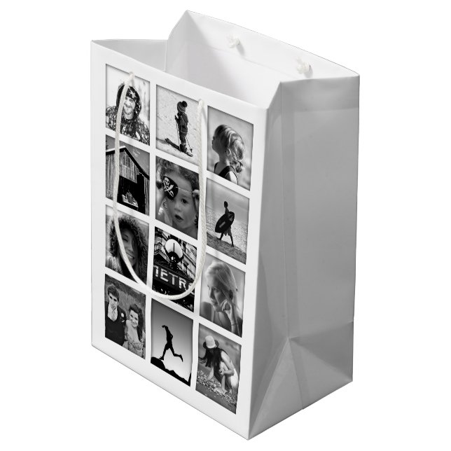 Create-Your-Own Photo Collage Gift Bag (Back Angled)