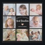 Create Your Own Photo Collage Great Grandma Modern Faux Canvas Print<br><div class="desc">Create your own 8-photo collage for your wonderful great-grandmother with this black and white modern faux canva print. It features the heartfelt message, "World's greatest Great Grandma" and a simple pink heart. Ideal for a birthday or Christmas gift, this faux canva can be personalized with pictures of favourite great-grandchildren, transforming...</div>