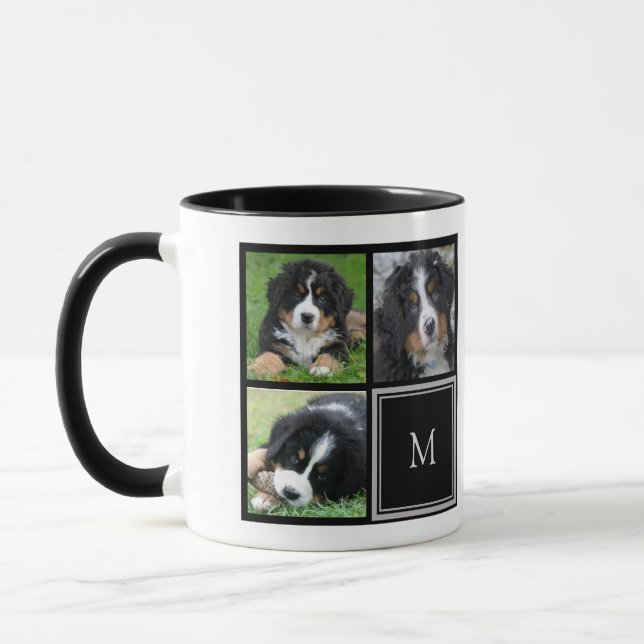 Create your own photo collage monogrammed mug (Left)