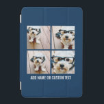 Create Your Own Photo Collage Navy 4 Pictures iPad Mini Cover<br><div class="desc">Use four square photos to create a unique and personal gift. Or you can keep the hipster puppy and make a trendy keepsake. If you need to adjust the pictures,  click on the customize tool to make changes.</div>