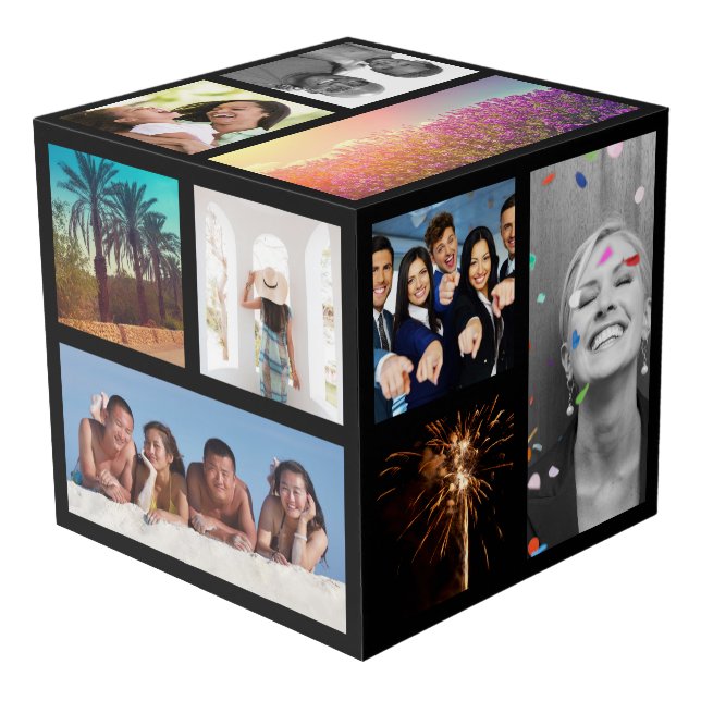 Create-Your-Own Photo Collage Photo Cube (Front Angled)