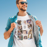 Create Your Own Photo Collage T-Shirt<br><div class="desc">Personalized photo t-shirt featuring a 11 square pictures for you to change to your own,  and a simple editable text template. Photo tip: Crop your photos into squares before uploading ensuring subject is in the centre for best results.</div>