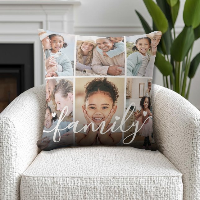 Create Your Own Photo Collage Throw Pillow (Create Your Own Photo Collage Throw Pillow )