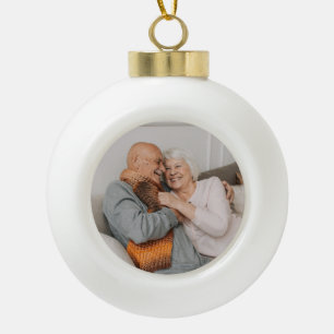 Create Your Own Photo Custom Pic Ceramic Ball Christmas Ornament