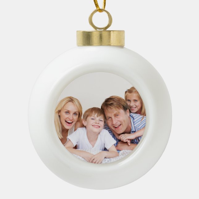 Create Your Own Photo Custom Pic DIY Ceramic Ball Christmas Ornament (Front)