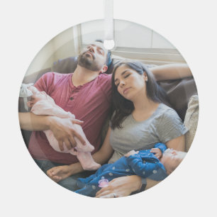 Create Your Own Photo Custom Pic DIY Family Glass Ornament