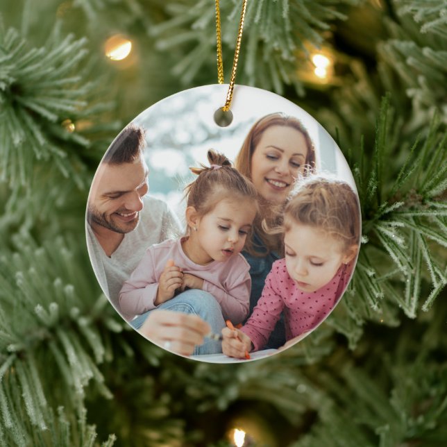 Create Your Own Photo Custom Pic Double Sided Ceramic Ornament (Tree)