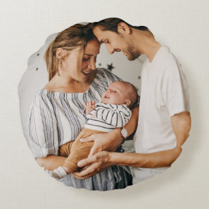 Create Your Own Photo Custom Pic Two Photo Round Pillow